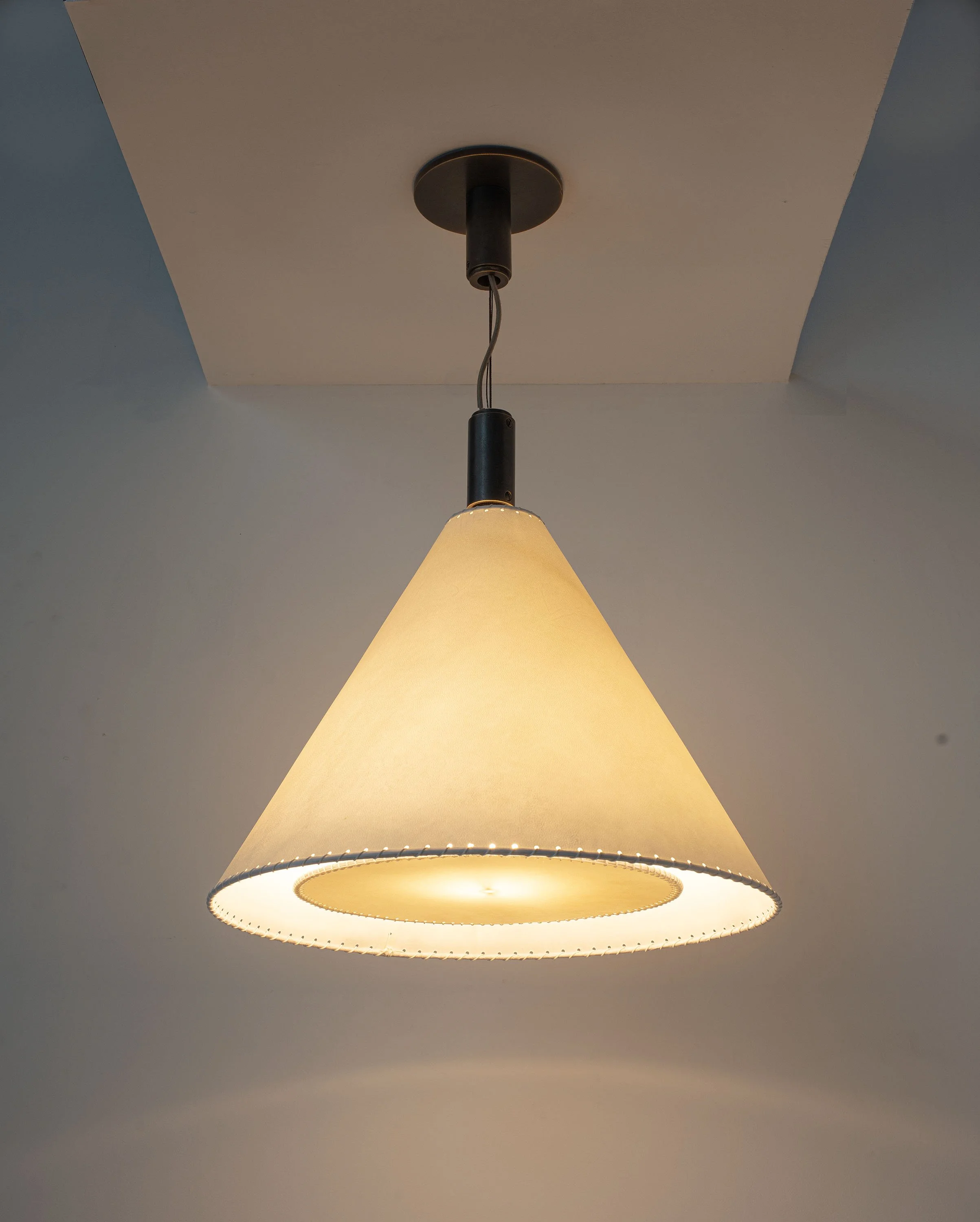 SERIES 02 LARGE PENDANT - MATTE BLACKENED BRASS - GOATSKIN